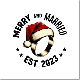 Funny Merry and married est 2023 Posters and Art